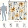 1Pc Daisies Slender Leaves Seamless Shower Curtain - Soft Airy Floral Light Cream Polyester,Washable & Fashionable Home Decor