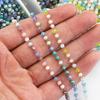 1meter 3.6mm Stainless Steel Chain Crystal Stone Beaded Chain Gold Color Coloful Beading Chains for Necklace Jewelry Making DIY