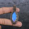 Milky Opal Handmade Copper Wire Wrap Jewelry Pendant 2.44" z0N17
