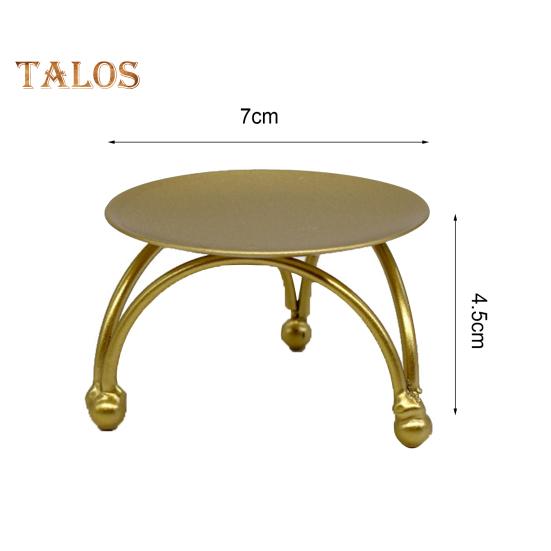 TDStore Neklouzavý geometrický kulatý kovový svícen Zlatý svícen pro domácí dekoraci