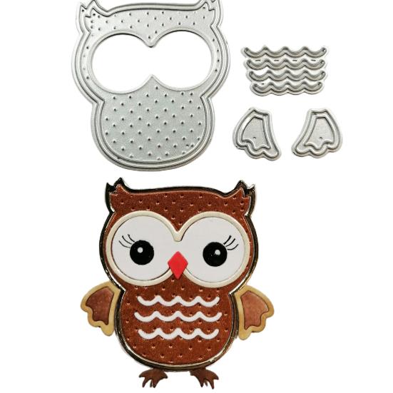 Řezací šablona Odolná Dekorativní Opakovaně použitelná Tvar Sova Kovová Řezací DIY Scrapbook Dekor Suvenýr Dárek