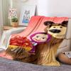 3D cartoon cute M-Masha and Bear blanket flannel home sofa bed bedroom warm portable children's gift picnic sleep soft blanket