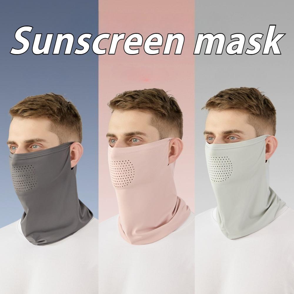 Ice Silk Mask for Men Breathable and Cool in Summer Outdoor Cycling  Hiking Face Cover Neck Wrap UV Protection Ear Bandana Scarf