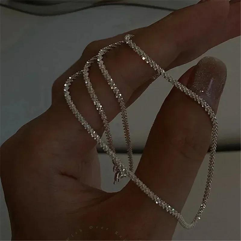 Popular copper Colour Sparkling Clavicle Chain Choker Necklace Collar For Women Fine Zircon Wedding Party Birthday Gifts 2023