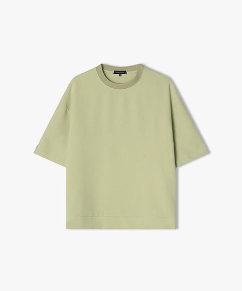 River Classy [25Ss] Llm41528 Lime Green Side Zip Back Panel Half T-Shirt 95