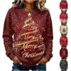 Women's Casual Long Sleeve Christmas Graphic Crewneck Sweatshirt Pullover Top for Holiday Wear