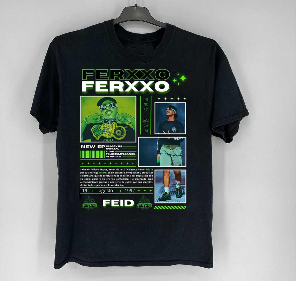 Classic Rare Feid Ferxxo Black Cotton T-Shirt All Size BO1194 Unisex T-Shirt XXXL