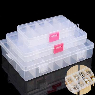 Clear 10/15/24 Grids Jewelry Storage Box Pills Organizer Holder Case Container