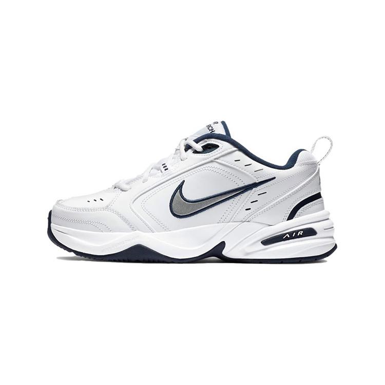 Nike Air Monarch 4 PU Leather Low top Chunky Sneakers Unisex White Black 415445-102(Team58-)