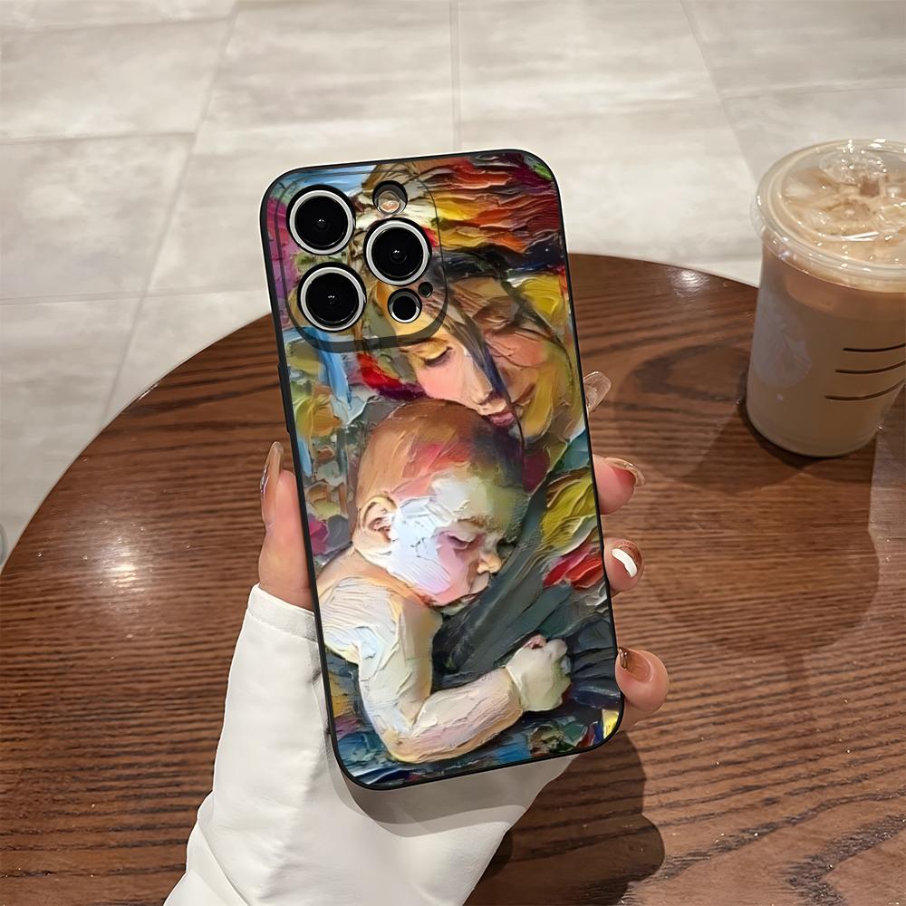 Oil Painting Phone Case For 17 Pro Max Iphone 14 Pro Max 12 16 15 13 Pro 11 Xr X Xs 8 7 Plus Back Cover