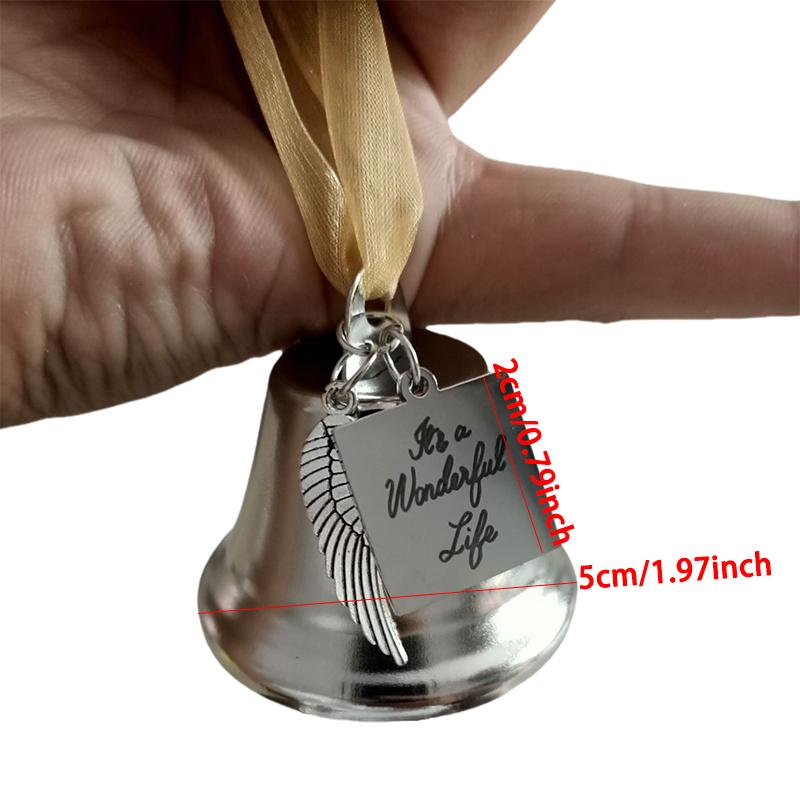 WTEMPO Sinos decorativos de asas de anjo de Natal, sinos de vento delicados, sons suaves e construção de metal durável para decorações de árvores de Natal