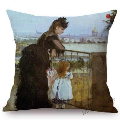 French Female Impressionist Painter Berthe Morisot The Craddle Gallery Oil Painting Throw Pillow Case Sofa Linen Cushion Cover