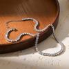 Hot Sale Super Flash Single Row 1A Round Zircon Necklace Women's Stainless Steel Light Luxury Temperament Versatile Tennis Chain Clavicle Chain