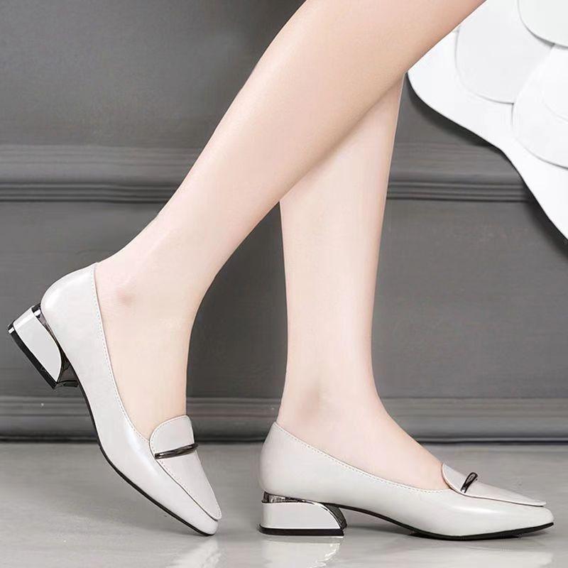 Shoes for Women with Medium Heels Office Woman Pumps Moccasins Pointed Toe On Promotion 39 High Quality Chic Point Elegant Dress