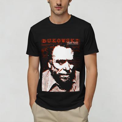 Retro Charles Bukowski Tshirts For Unisex Vintage Cotton Tee Shirt Crewneck Short Sleeve T Shirt Gift Clothing