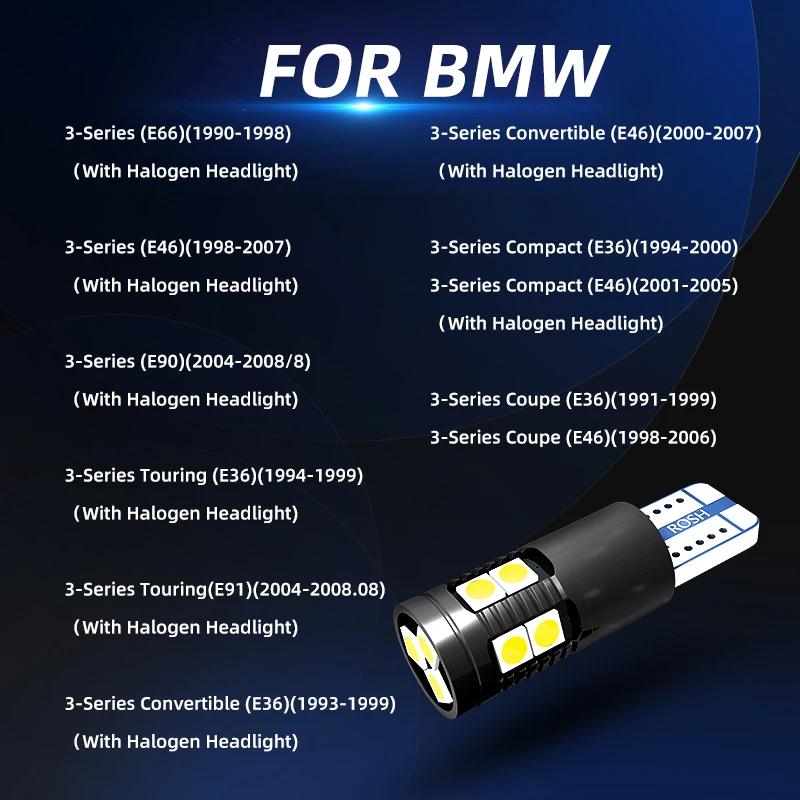 2×T10 W5W LED Clearance Parking Lights Bulbs 168 No Error For BMW 3-Series E66 E46 E90 E36 E91 Touring Compact Coupe Convertible yb2