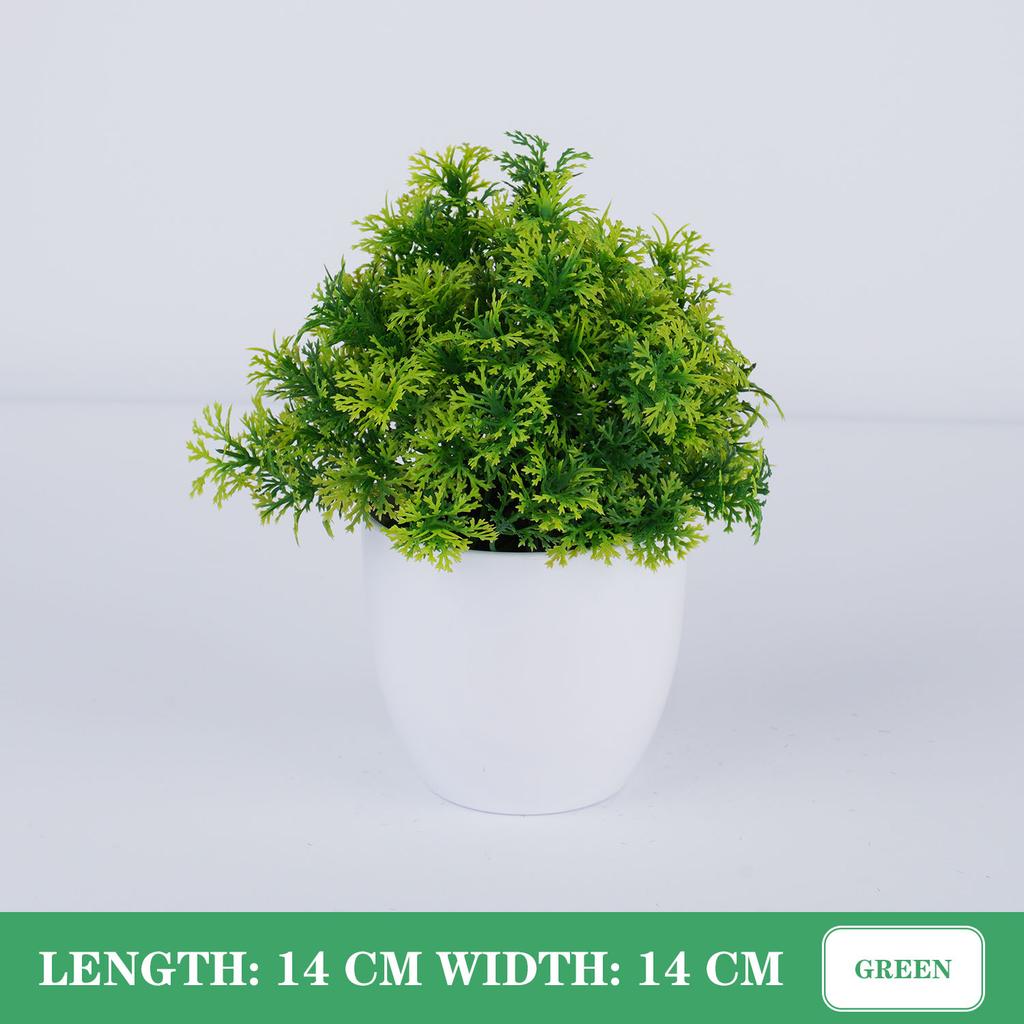 Künstliche Grüne Pflanzen Bonsai Tisch Topfpflanzen Ornamente Simulation Topfpflanzen Kunstblumen für Hotel Büro Zuhause Gartendekor