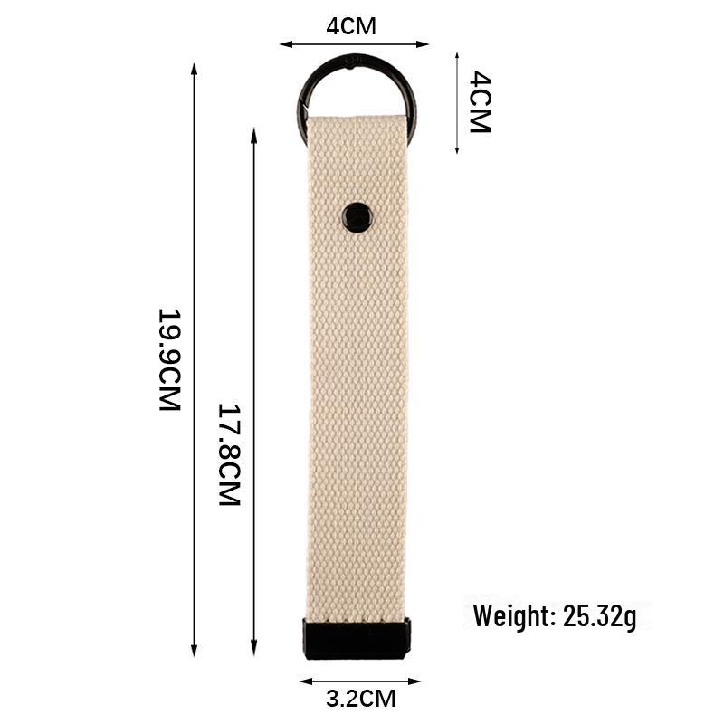 Personalized Pure Cotton Canvas Belt Keychain with Contrast Colors – Handmade INS Style
