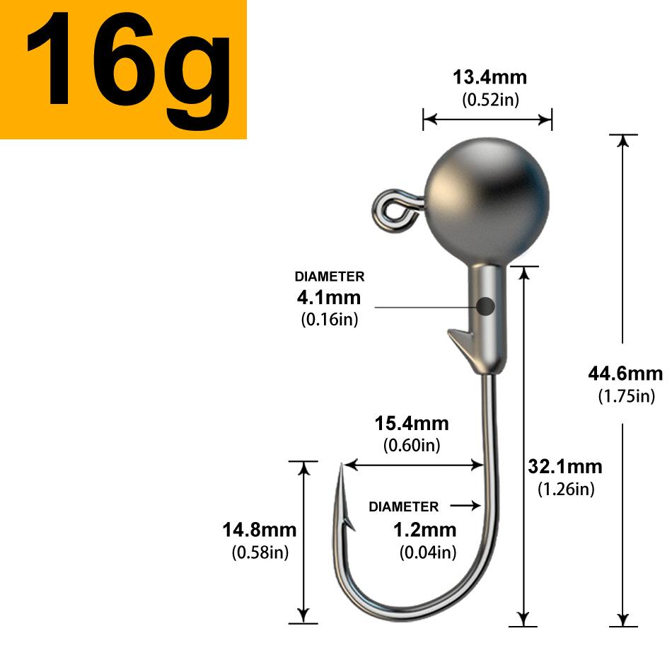 MrLurion 30pcs 1g 2g 3g 5g 10g 14g 18g 22g 25g 28g Fishing jigging head hook ,round head rigs fishhook for soft worm crank lures