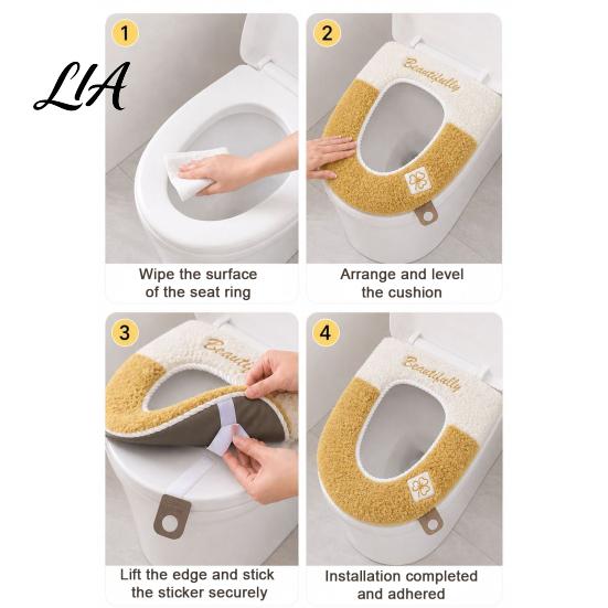 Zippered Bathroom Seat Pad Soft Plush Toilet Cover, Cartoon Warmer with Zipper Closure, Thickened Non Slip Lid Cover Cushion for Winter, Washable