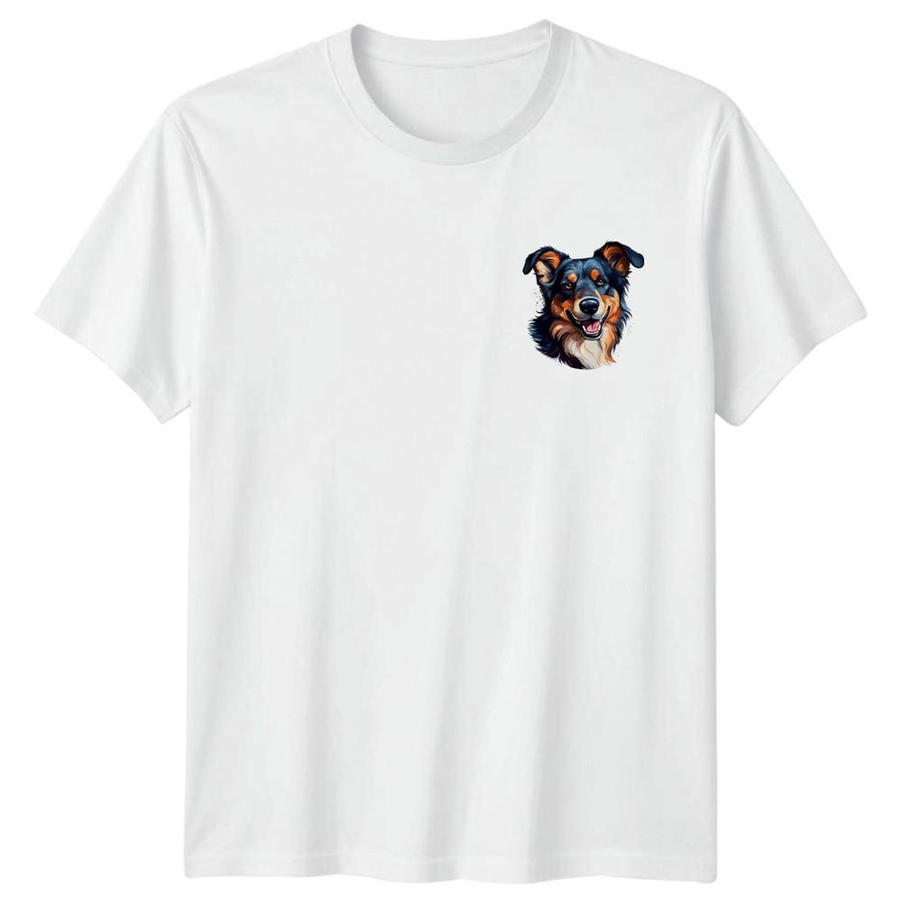 Happy Dog Australian Shepherd Dogs Animals Unisexs TShirt Unisexs Tee Graphic S