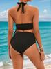 Women's Swimsuit Tankini Back Ties Drawstring Bikini Beachwear Bathing Suits
