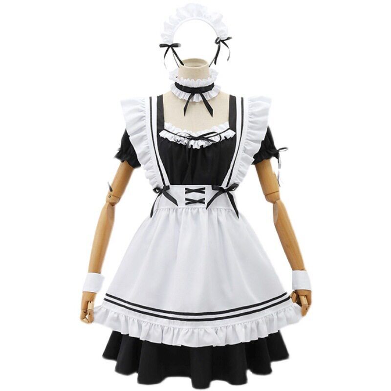 2021 Neues Modell K-On Dienstmädchen Lolita Schwarzes Kleid K-On Cosplay Dienstmädchen Outfit