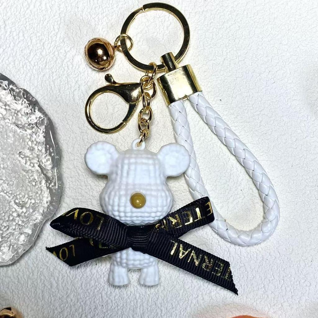 Trendy Woolen Bear 3D Keychain Pendant for Girls' Schoolbags & Backpacks