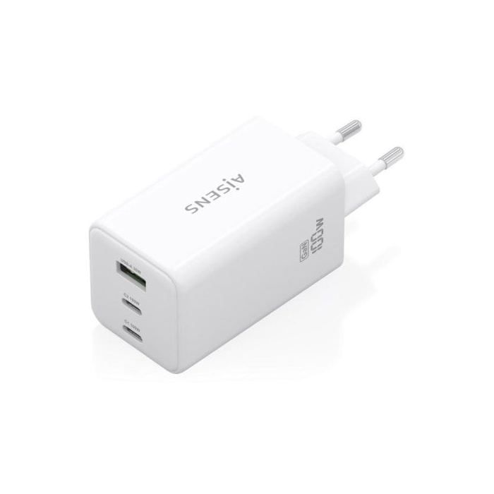 Cargador GaN AISENS ASCH-100W3P051-W 100W 2x USB-C PD/QC 1x USB-A QC Blanco