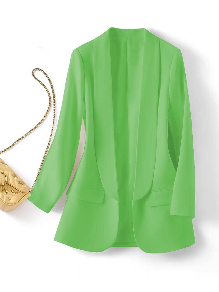 2025 Women's Slim Fit Lapel Suit - Solid Color, Spring/Autumn, Elegant Commute Style