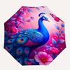 1 Stück lebhafter Pfau Cartoon Regenschirm, tragbarer kompakter Regenschirm, geeignet für Camping, Wandern und Reisen R006