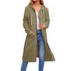 Women's Solid Color Fashionable Loose Zipper Long Cardigan Hooded Sweatshirt Jacket