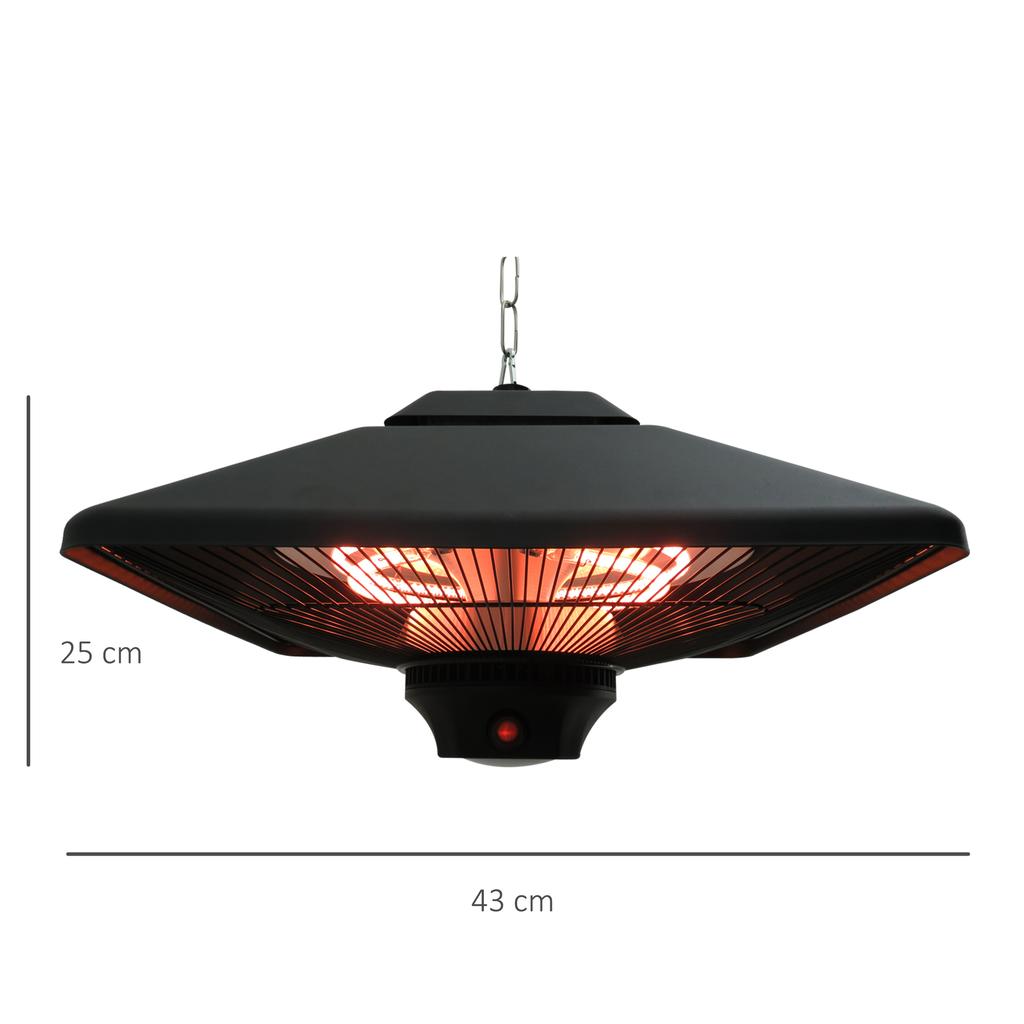 Hanging Electric Patio Heater with 2 Power Settings