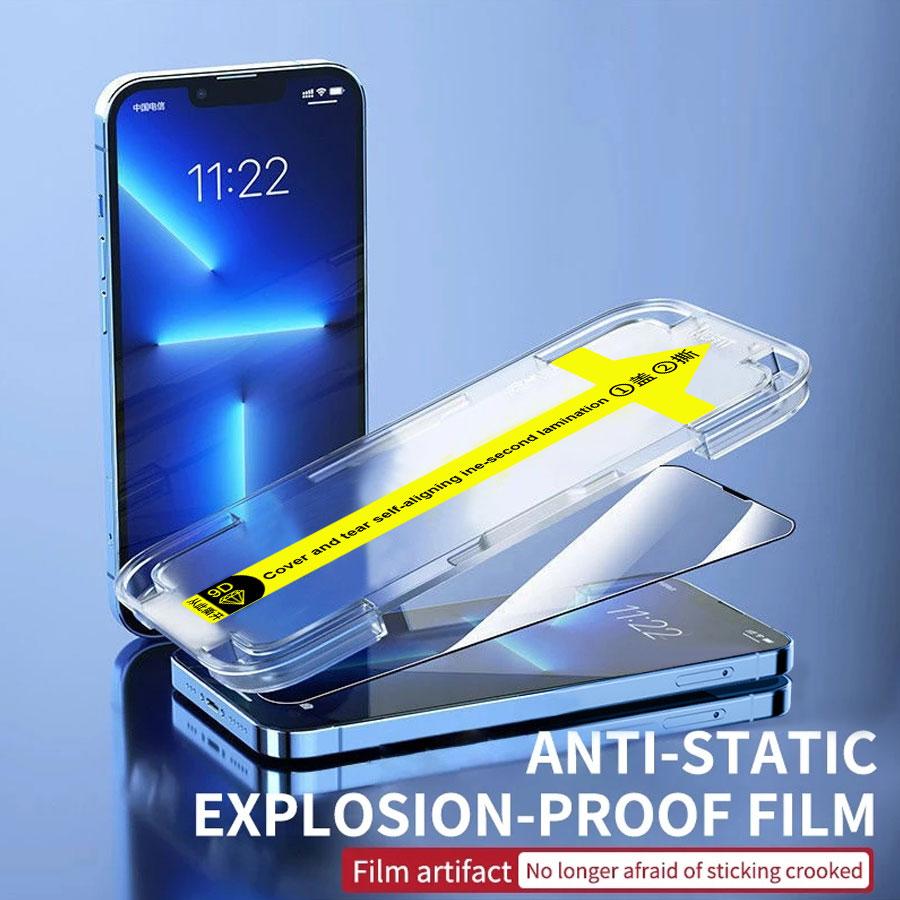 Matte Tempered Glass For iPhone 18 17 16 15 14 13 12 11 Pro Max XS XR X Screen Protector Film Easy To Install Tool Accessories