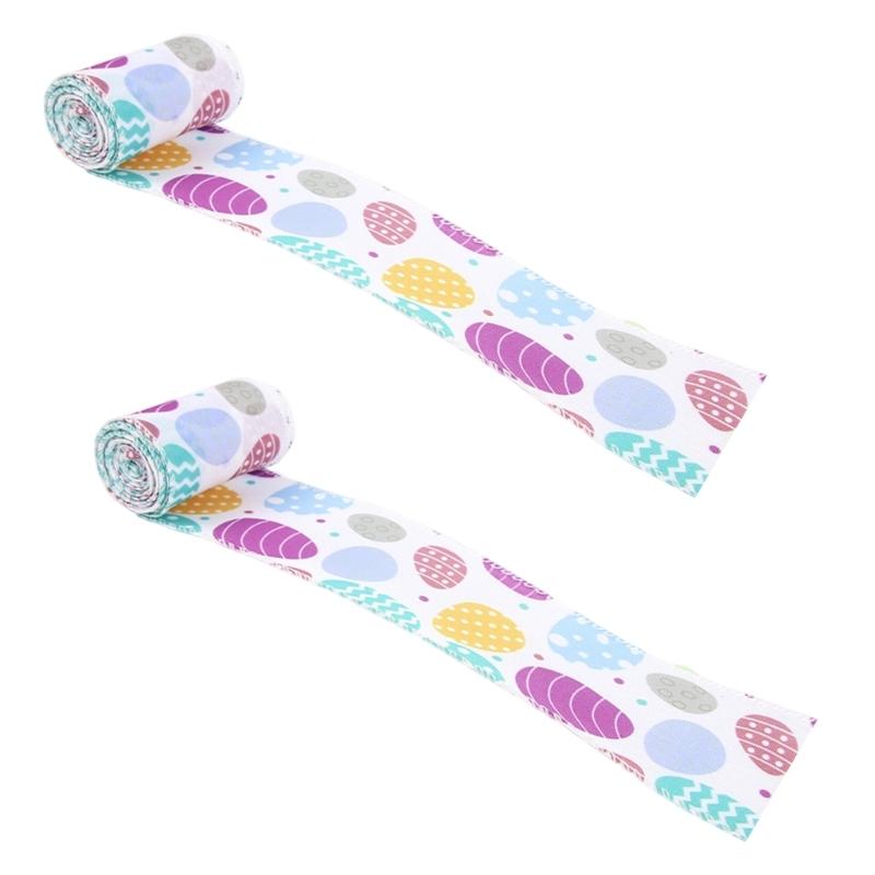 2 Pack Colorful Decorative Ribbons Easter Celebration Ribbon Polyester Texture for Easter Gift Wrapping and Home Decors