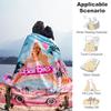 1pc Barbie Dreamland Adventure Cartoon Blanket,Portable Throw for Travel & Camping, All Season Cozy Blanket,Ideal Gift