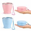180ml Mini Silicone Cup with Lid Folding Water Cup Durable Collapsible Travel Cup Outdoor Use