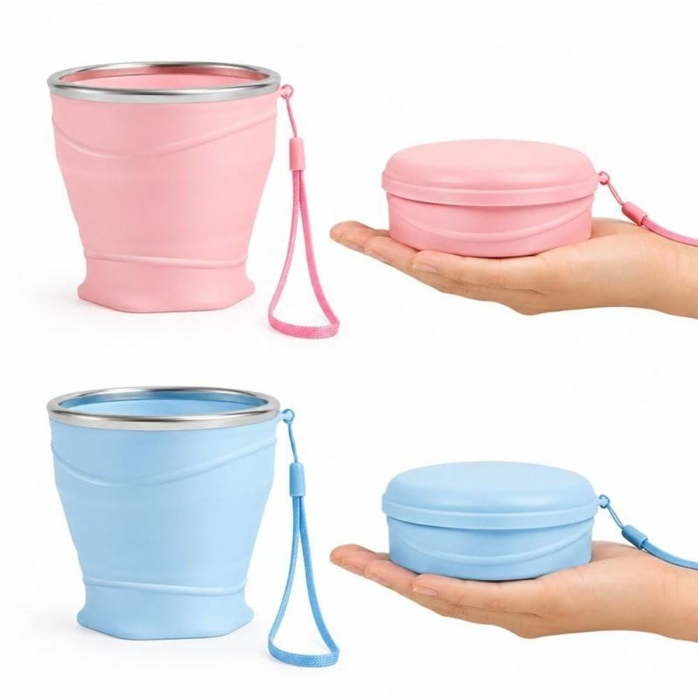 180ml Mini Silicone Cup with Strap Portable Pocket Cup Collapsible Travel Cup  Daily Commute