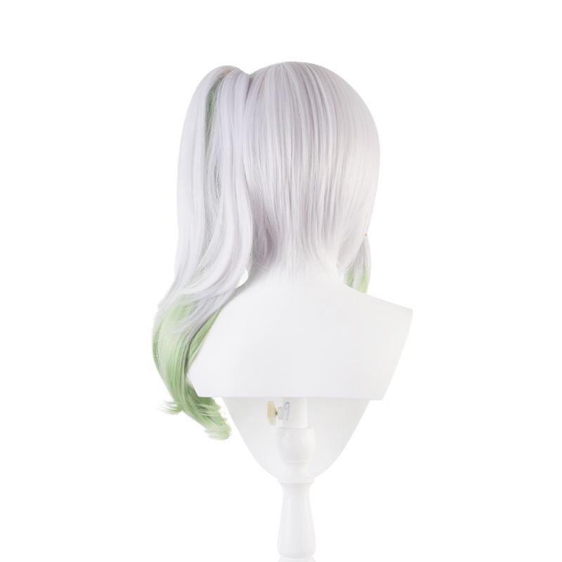Genshin Impact Nahida Cosplay Wig, Gray-Green Gradient High-Temperature Fiber Hairpiece