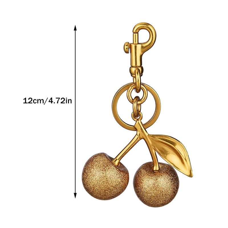 Cherry Keychain Bag Charm For Purses–Cute Keyring Accessories For Women, Fashionable Handbag Charms For Car Keys
