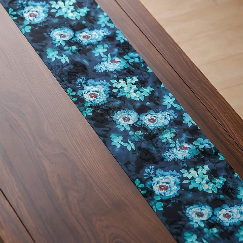 Double Sided Zen Table Runner Vintage Long Tablecloth Tea Ceremony Table Runner  Meditation Space