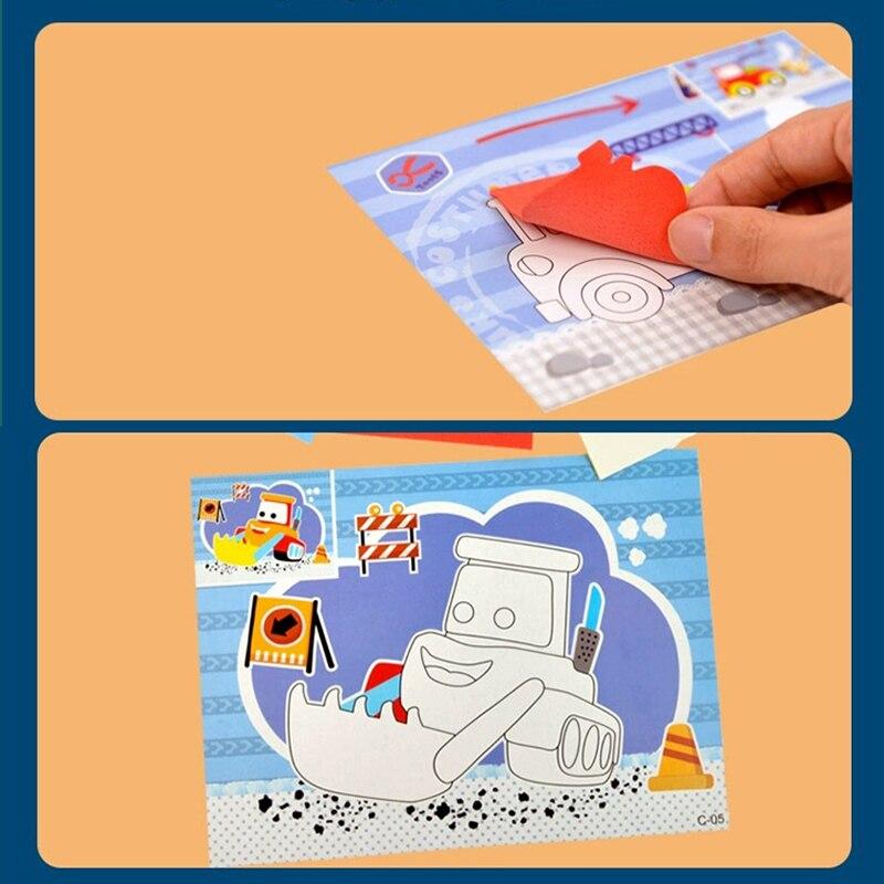 Non-Toxic 10 Pcs 3D Eva Foam Sticker Creative Art Craft Kit For Kids Children Diy Cartoon Animal Transportation Painting For Education