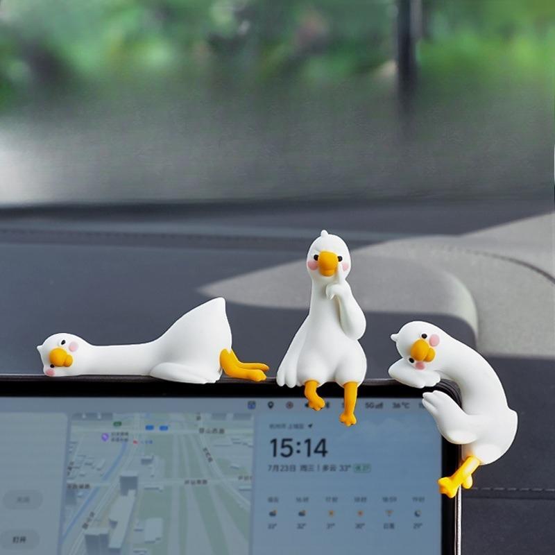 Gaga's Daily Adorable Little Duck Screen Stand Animal Car Figurine Vehicle Interior Car Interior Center Console Decoration