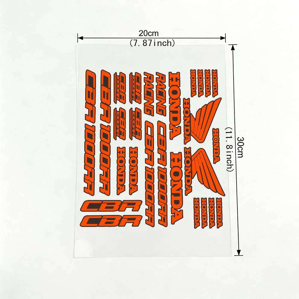 For HONDA CBR 18 Colors Waterproof Reflective Motorbike Stickers Easy Peel Removable Decals for Motorcycle Car