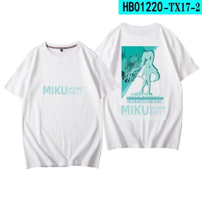 Hatsune Miku Style Merchandise Clothing Anime Short-sleeve T-shirt, Two-dimensional Cosplay Apparel for Men