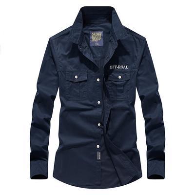 Spring and Autumn New Men's Business Casual Long Sleeve Shirt Fattened Plus Size Shirt Top