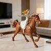 Girl Riding Horse Figurine Hand-Painted Women On Horse Resin Statue Sculpture Home Office Decoration