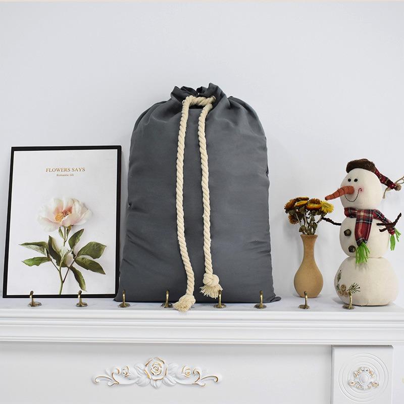 

1 шт. холщовые мешочки на двойной кулиске для рождественских подарков, многоразовые мешочки для сувениров, рождественское украшение, мешочки на кулиске 50x70cm&Other серый