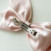 Simple Bow Hairpin with Three Layers of Soft Satin Surface, Retro Elastic Hairpin for The Back of The Head.