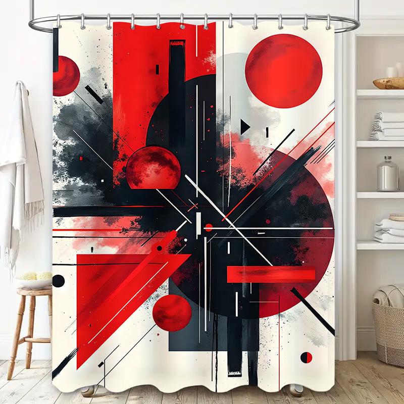 Bathtub Shower Curtain Waterproof Fabric Home Decor Dog Bathing Cartoon Print Bathroom Decoration